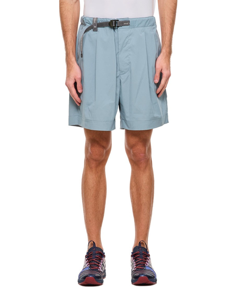 And Wander Wide Light Blue Shorts With Adjustable Waist