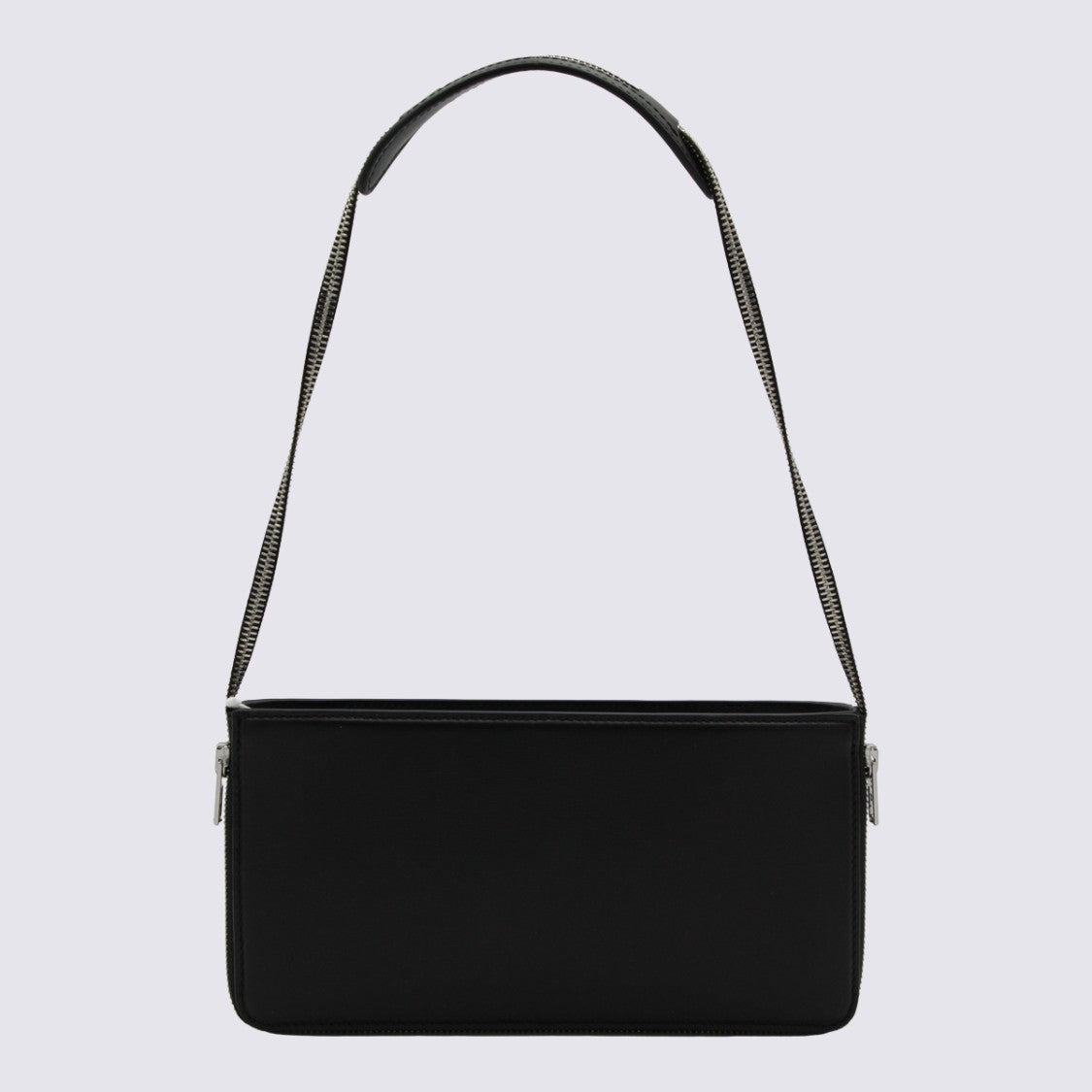 Alexander Wang Rectangular Black Shoulder Bag With Silver-Tone Zipper Detailing