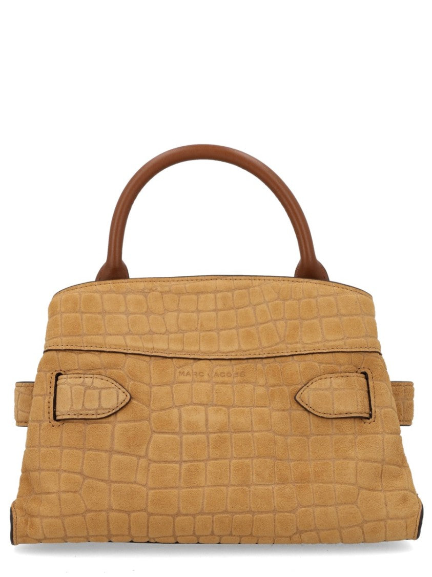 Marc Jacobs Black Dakota Crocodile Embossed Leather Shoulder Bag