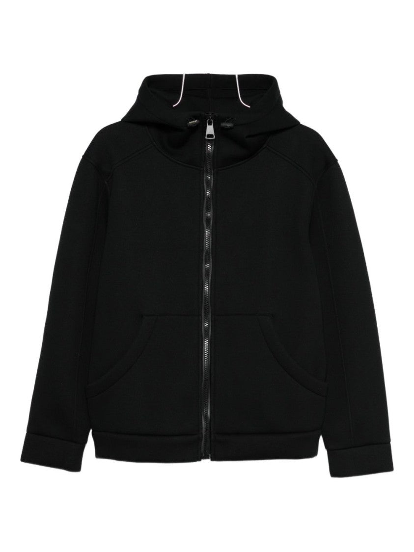 Dondup Black Zip-Up Hoodie With Subtle Piping