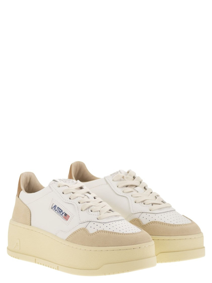 Autry Medalist Platform - Leather And Suede Trainers