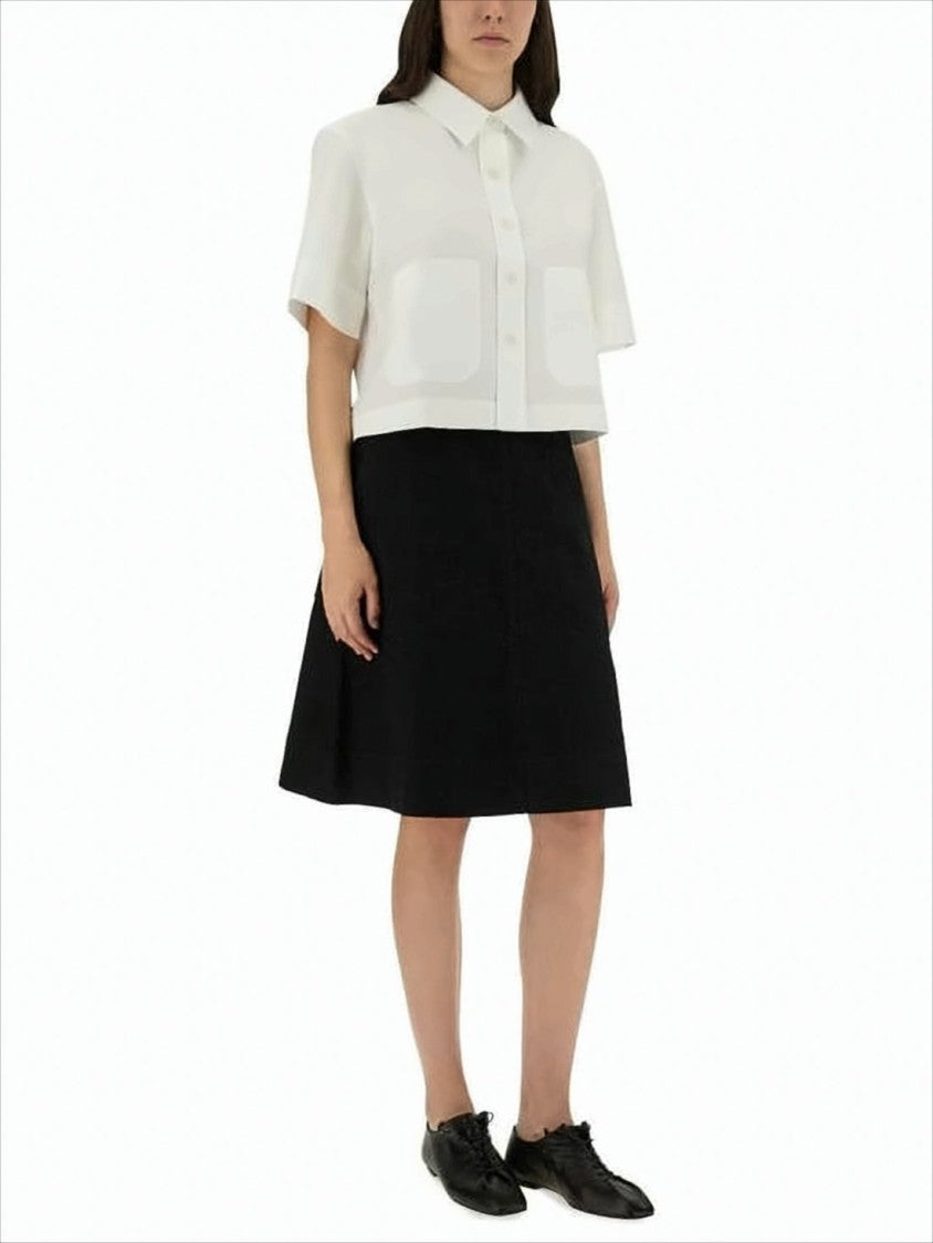 Margaret Howell Structured A-Line Midi Skirt With Clean Design