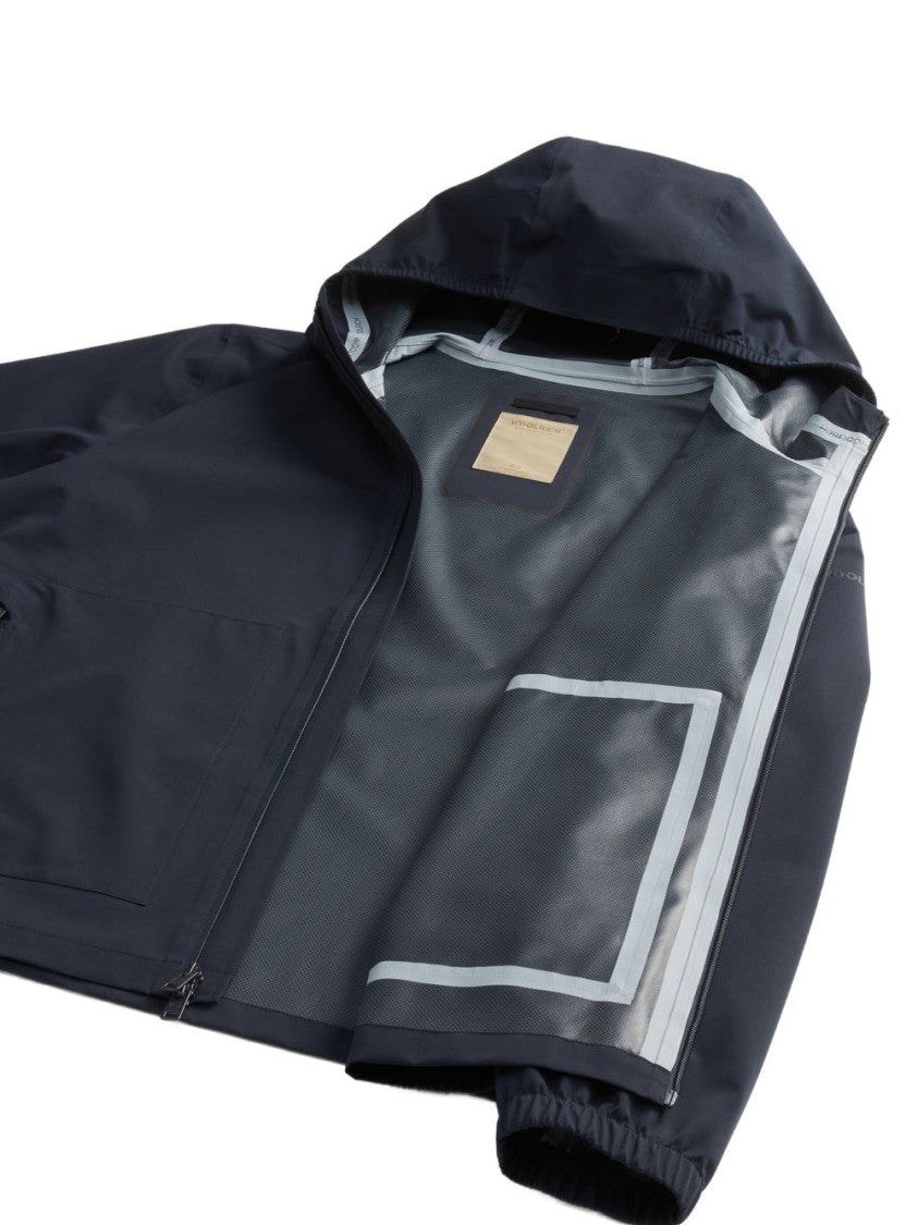 Woolrich Midnight Blue Giacca Pacific With Drawstring Hood
