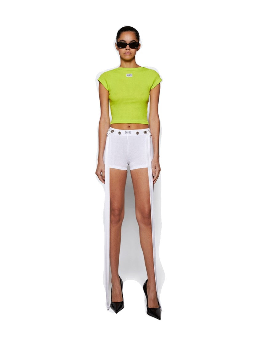 Jean Paul Gaultier Cropped Patch T-Shirt Lime
