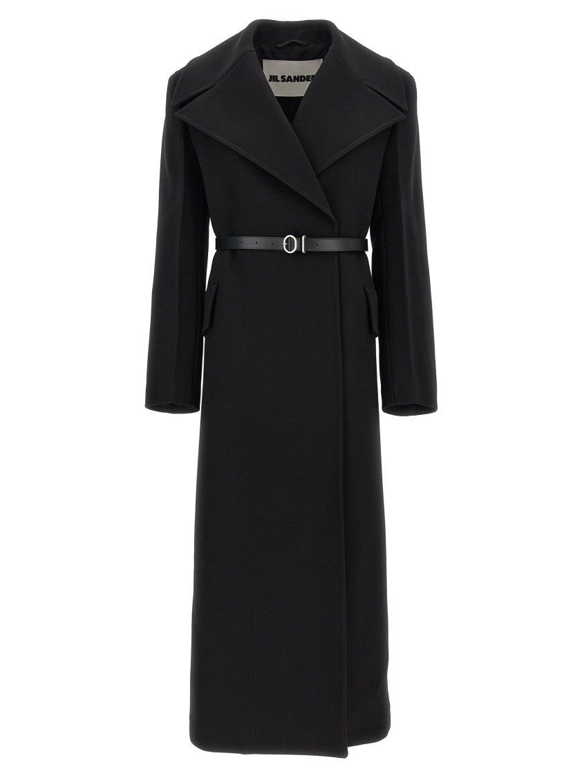 Jil Sander Structured Wool Double-Breasted Coat