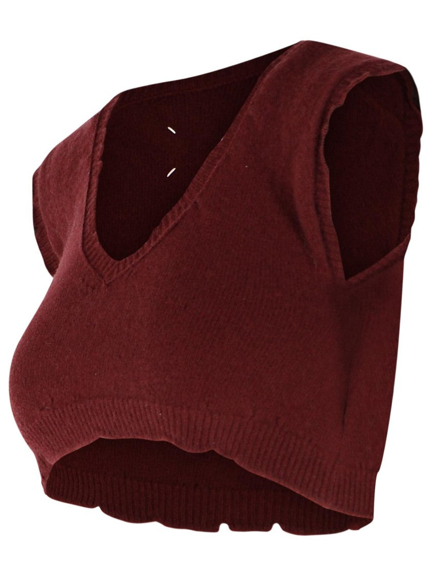 Maison Margiela Burgundy Virgin Wool Vest