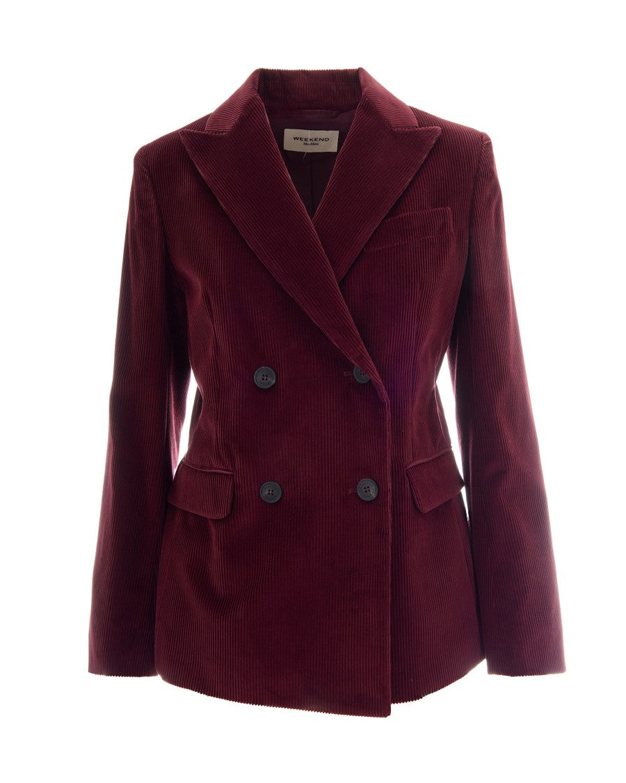 Max Mara Katanga Double-Breasted Padded Shoulder Corduroy Blazer