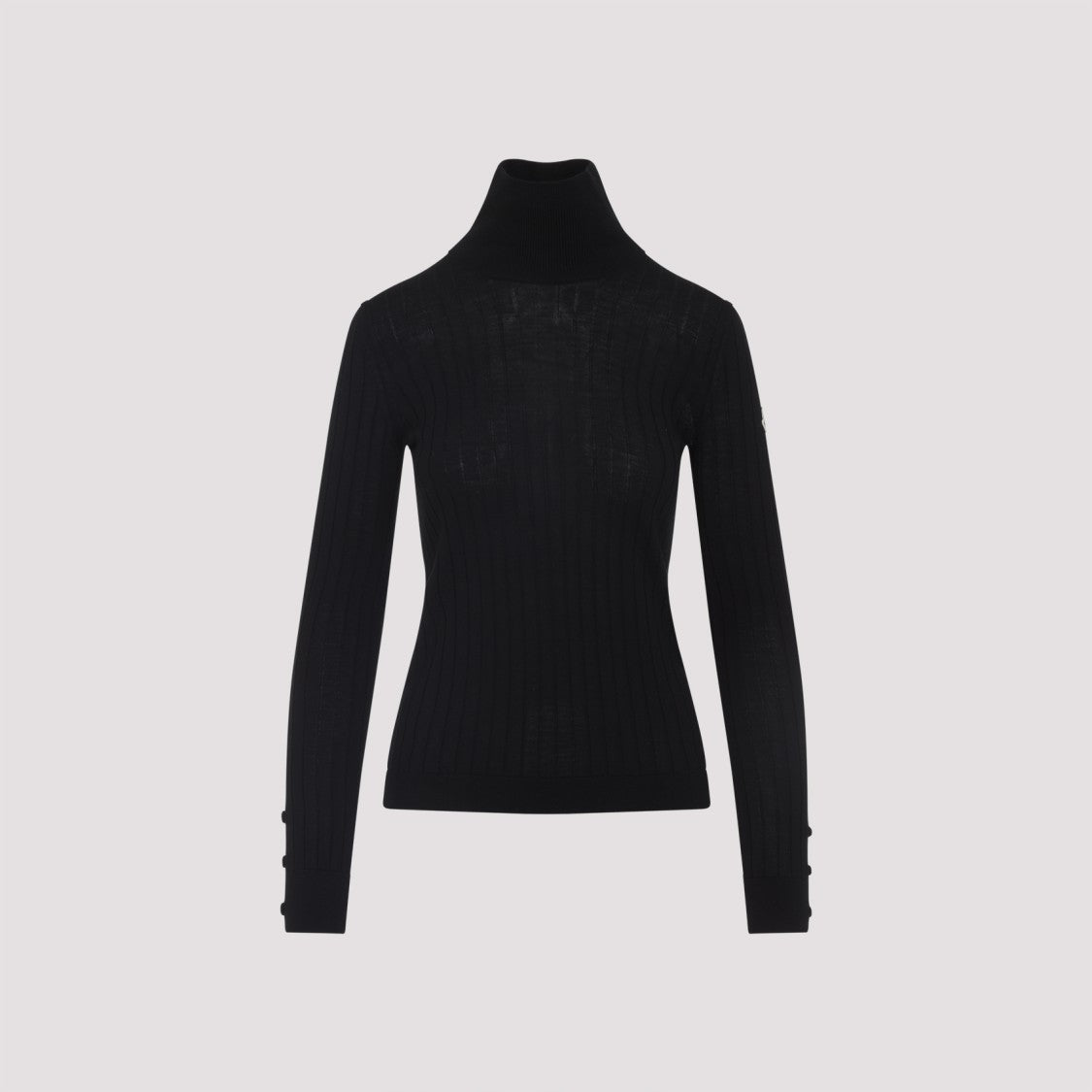 Moncler Black Virgin Wool Turtle Neck Sweater