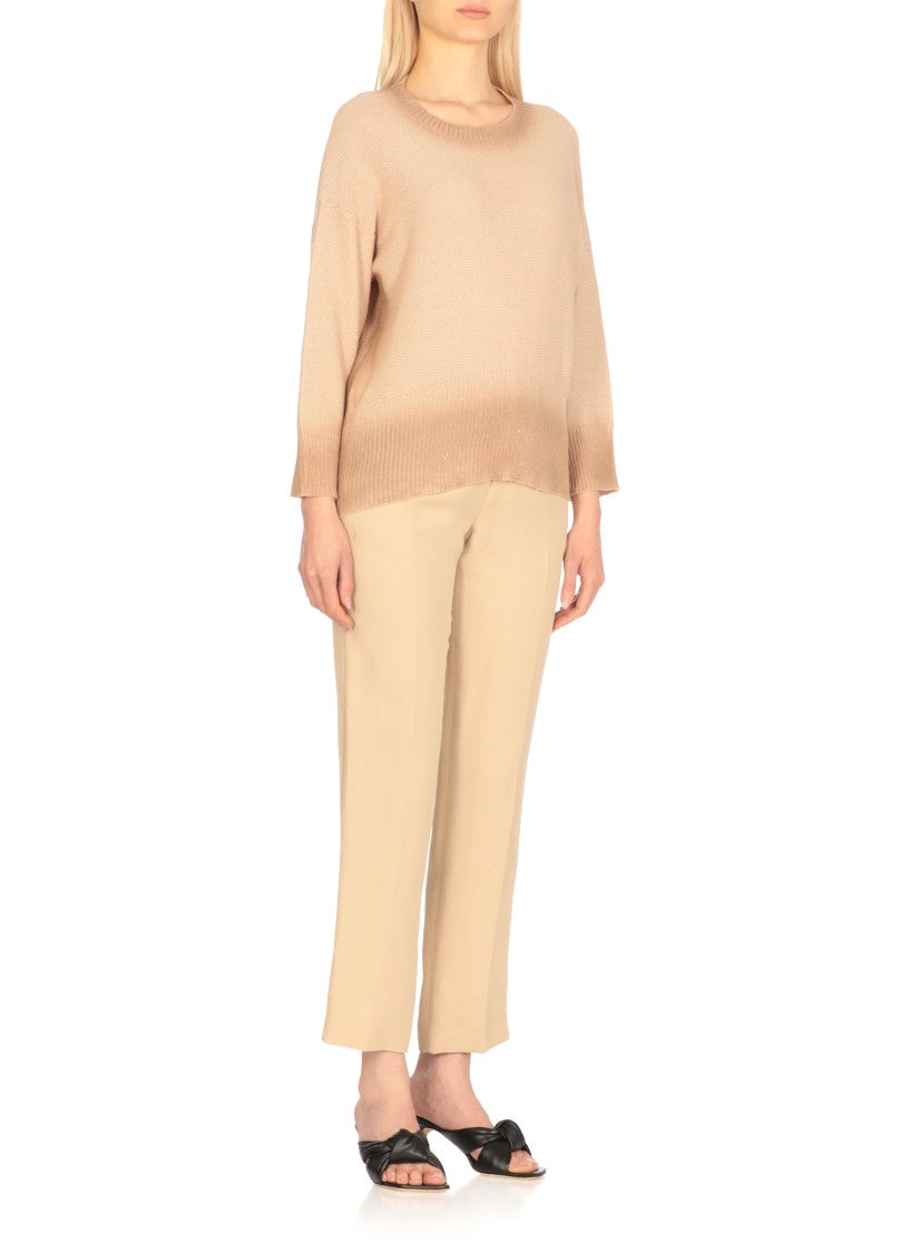 Fabiana Filippi Beige Cotton And Linen Sweater