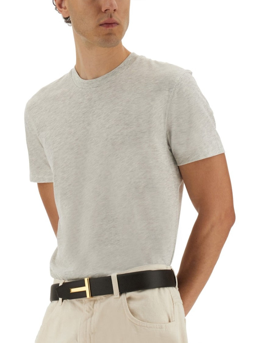 Tom Ford Melange Texture Cotton-Polyester Blend T-Shirt