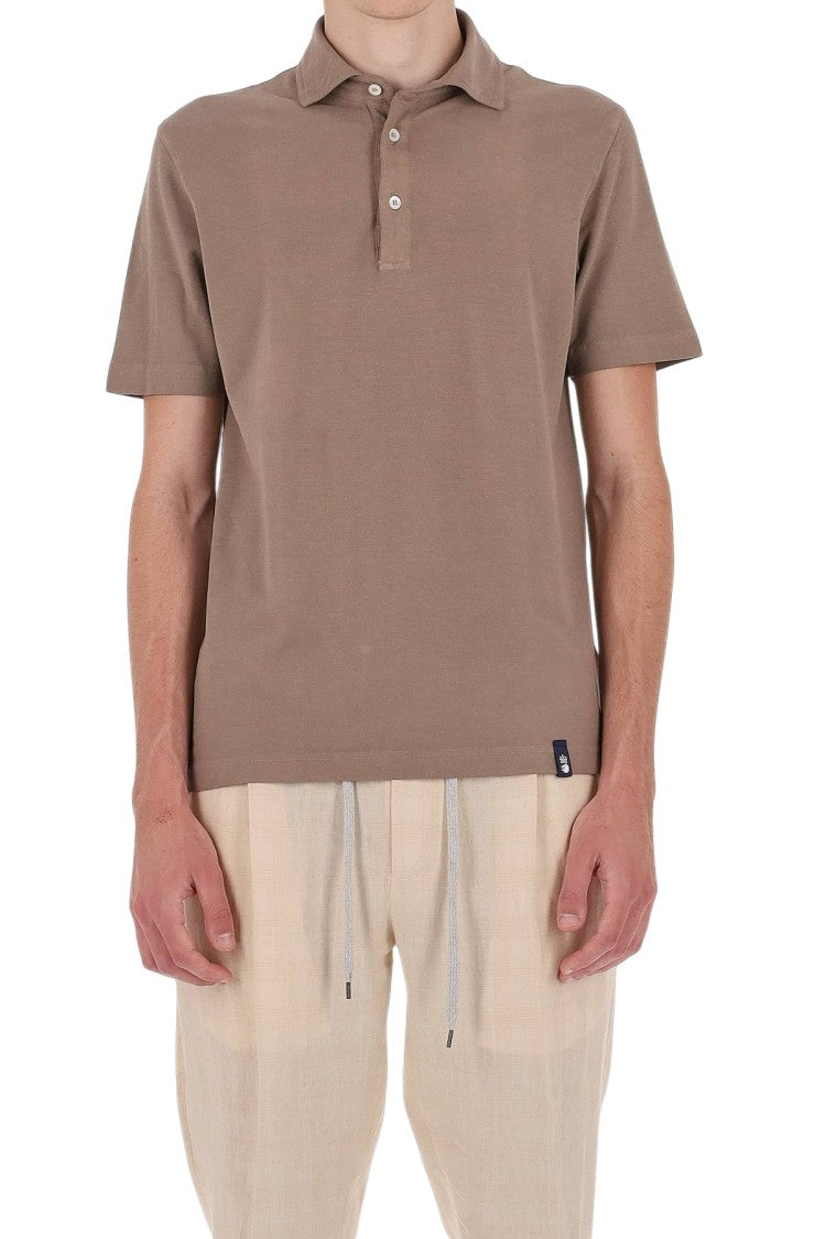 Drumohr Muted Earthy Tone Ice Cotton Polo Shirt