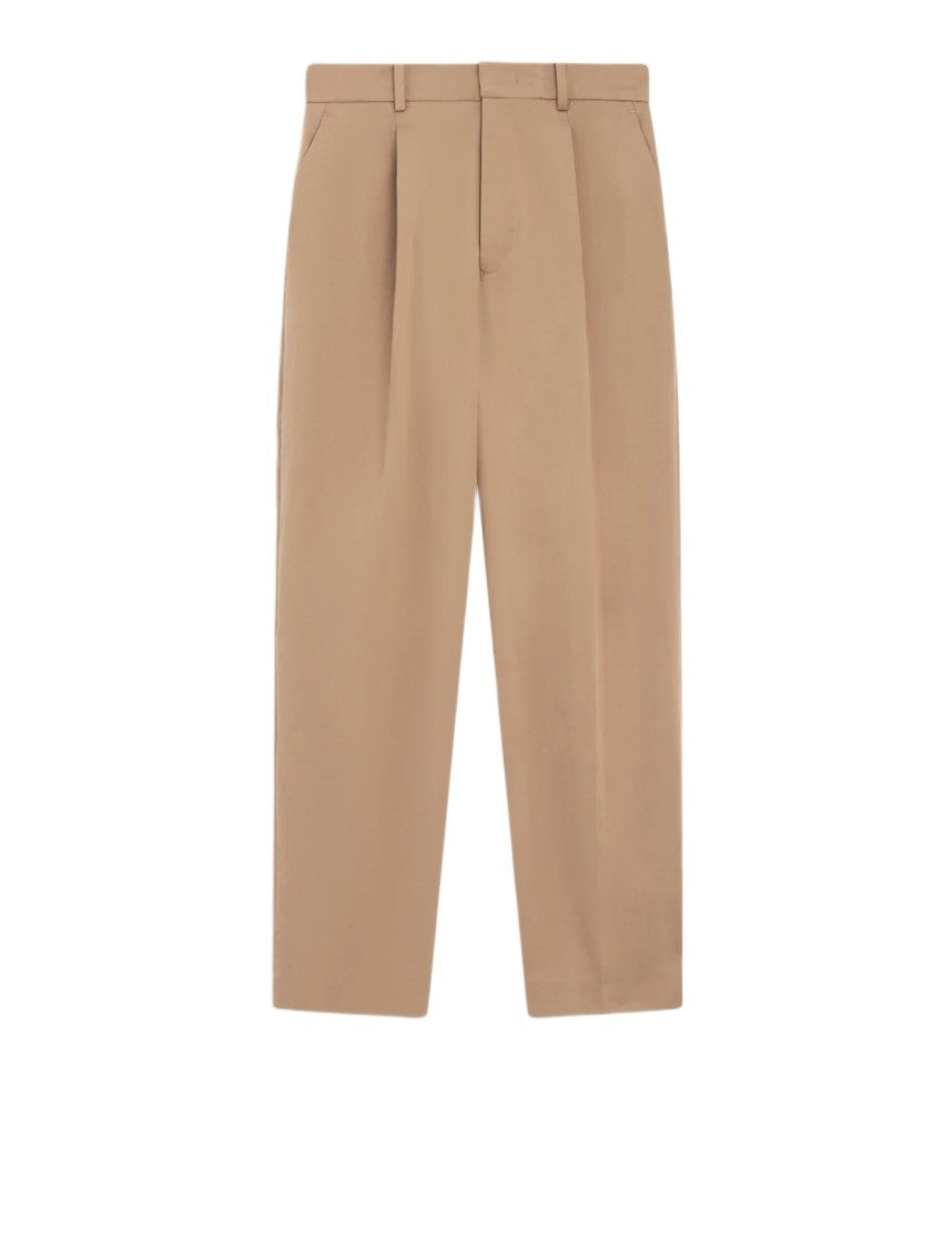 Pt0w High-Waisted Cropped Trousers With Pleated Front And Structured Silhouette