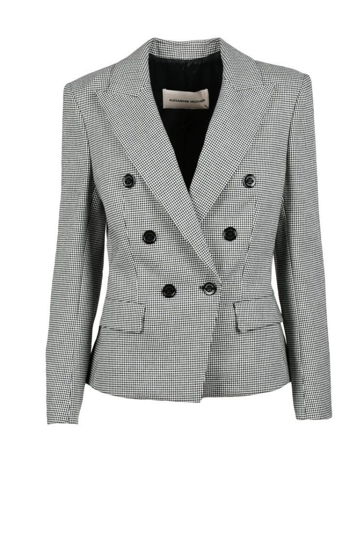 Alexandre Vauthier Double-Breasted Viscose Wool Jacket - Black/White