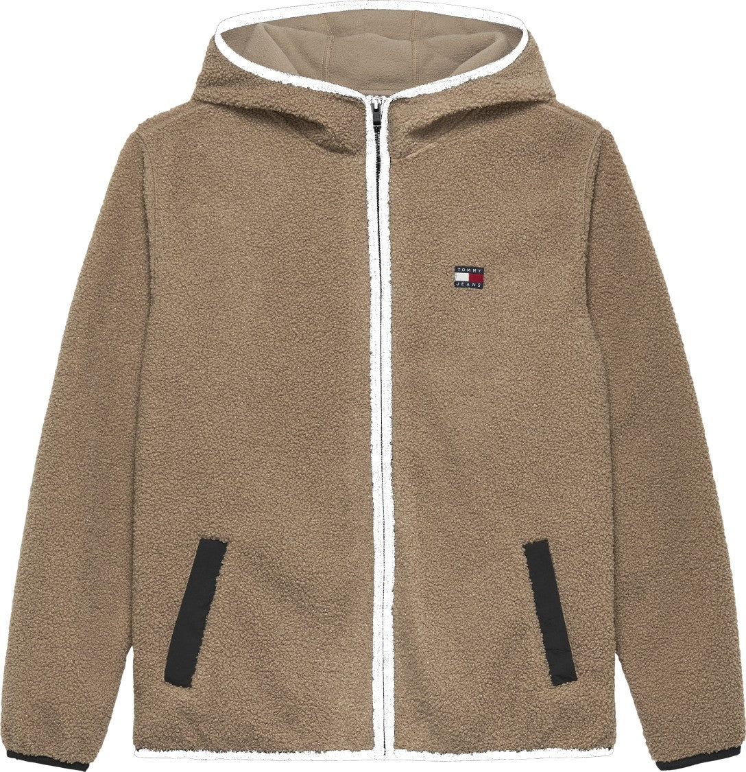 Tommy Jeans Textured Beige Sherpa Hoodie