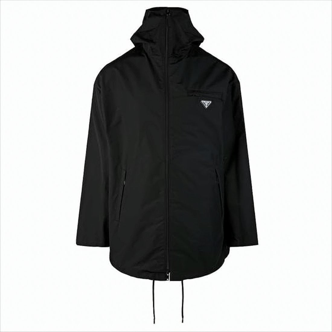 Prada Black Zip-Up Jacket With Adjustable Hood