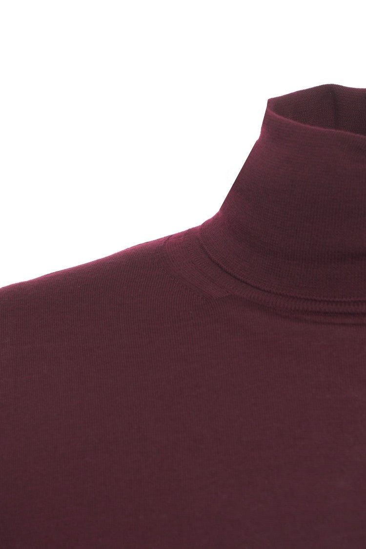 Paolo Pecora Fine Knit Turtleneck Sweater In Burgundy