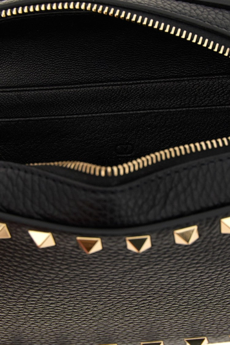 Valentino Garavani Rockstud Leather Clutch With Chain Strap