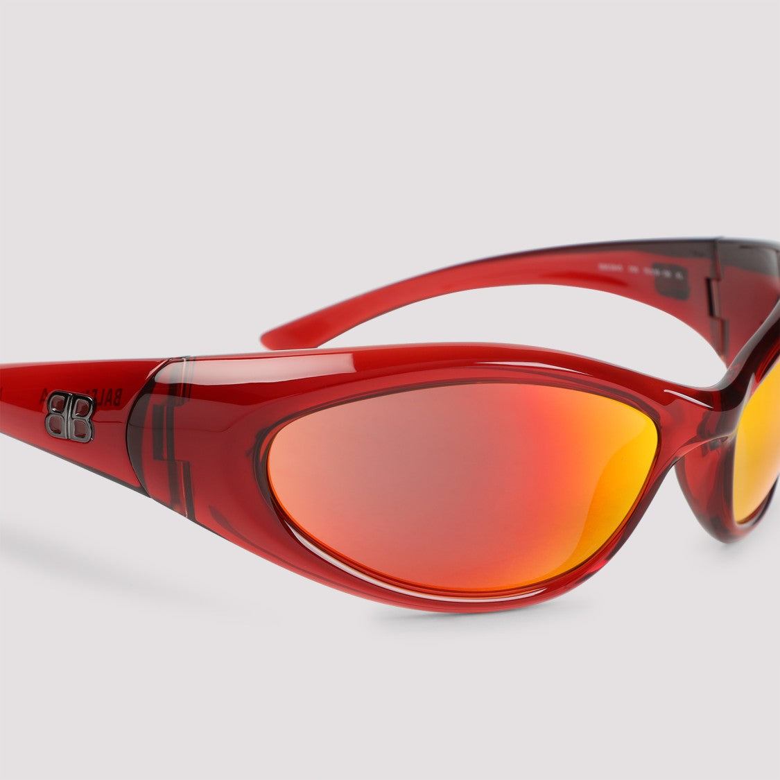 Balenciaga Sporty Red Polyamide Sunglasses With Orange Lenses