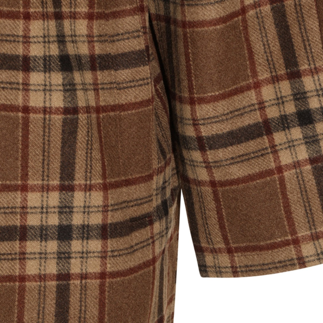 Arte Antwerp Mid-Length Coat With Classic Plaid Pattern And Structured Collar