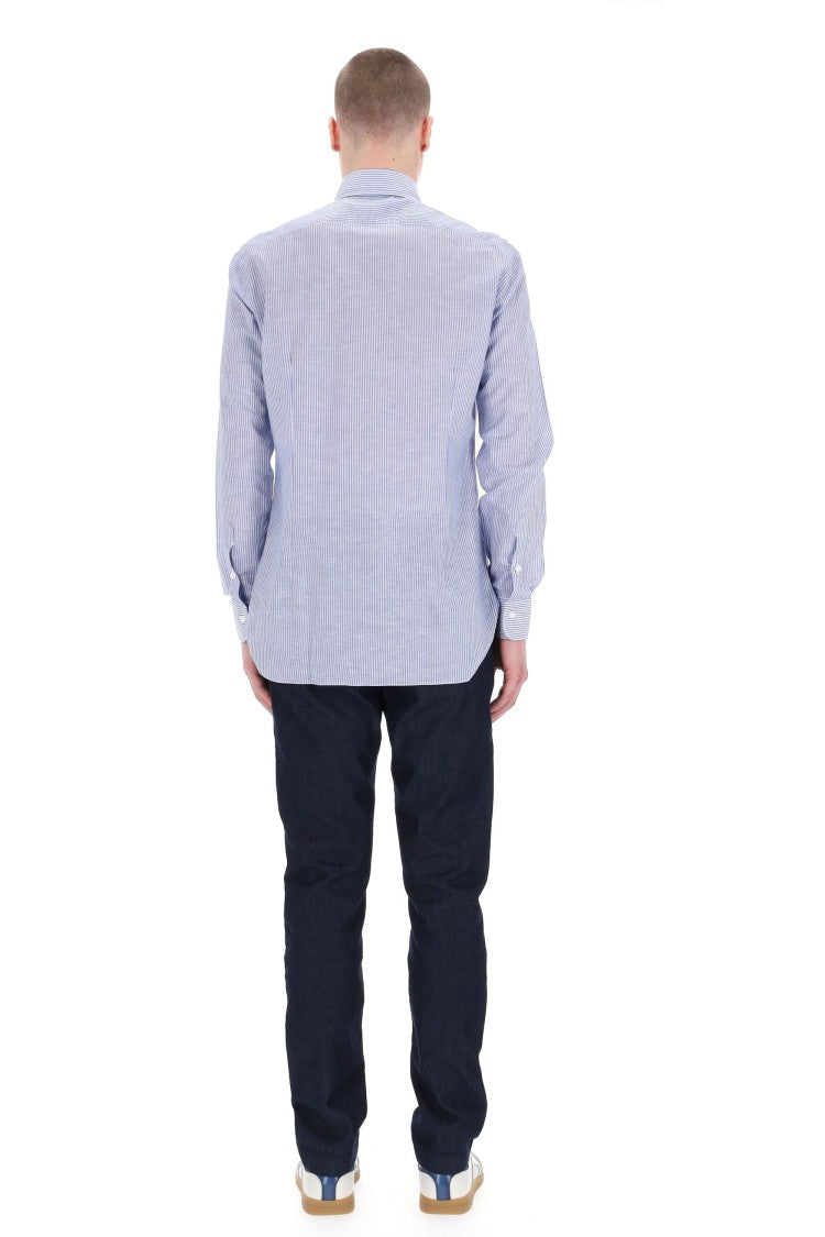 Barba Striped Cotton-Linen Tailored Shirt Cult Line