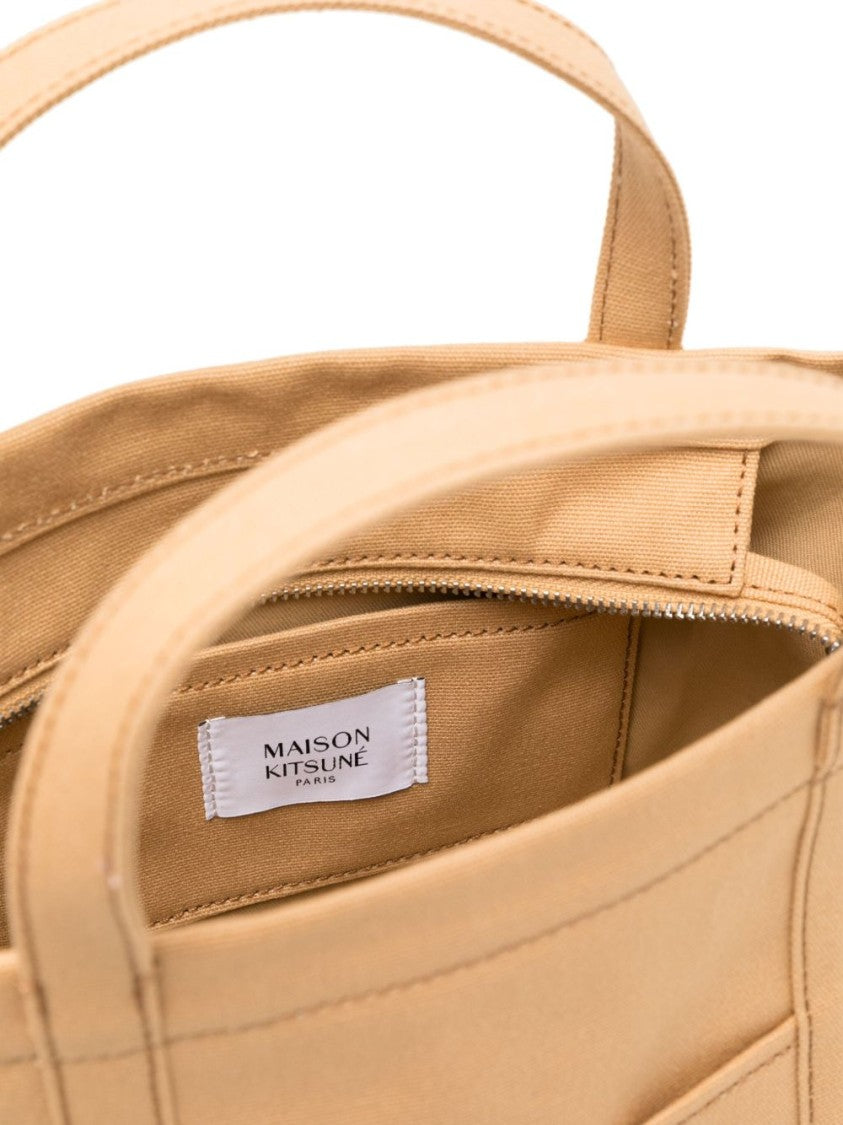 Maison Kitsuné Structured Cotton Tote Bag With Versatile Design