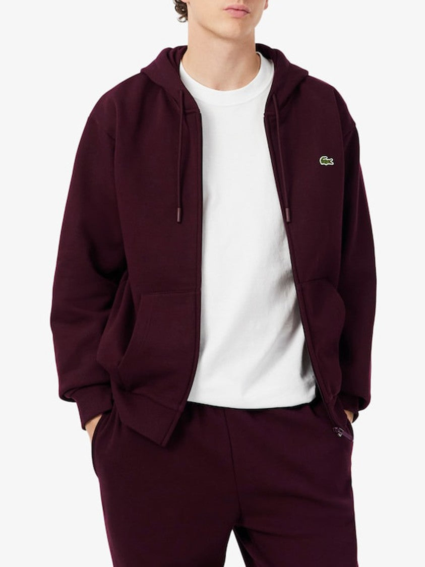 Lacoste Relaxed Fit Embroidered Zip-Up Hoodie