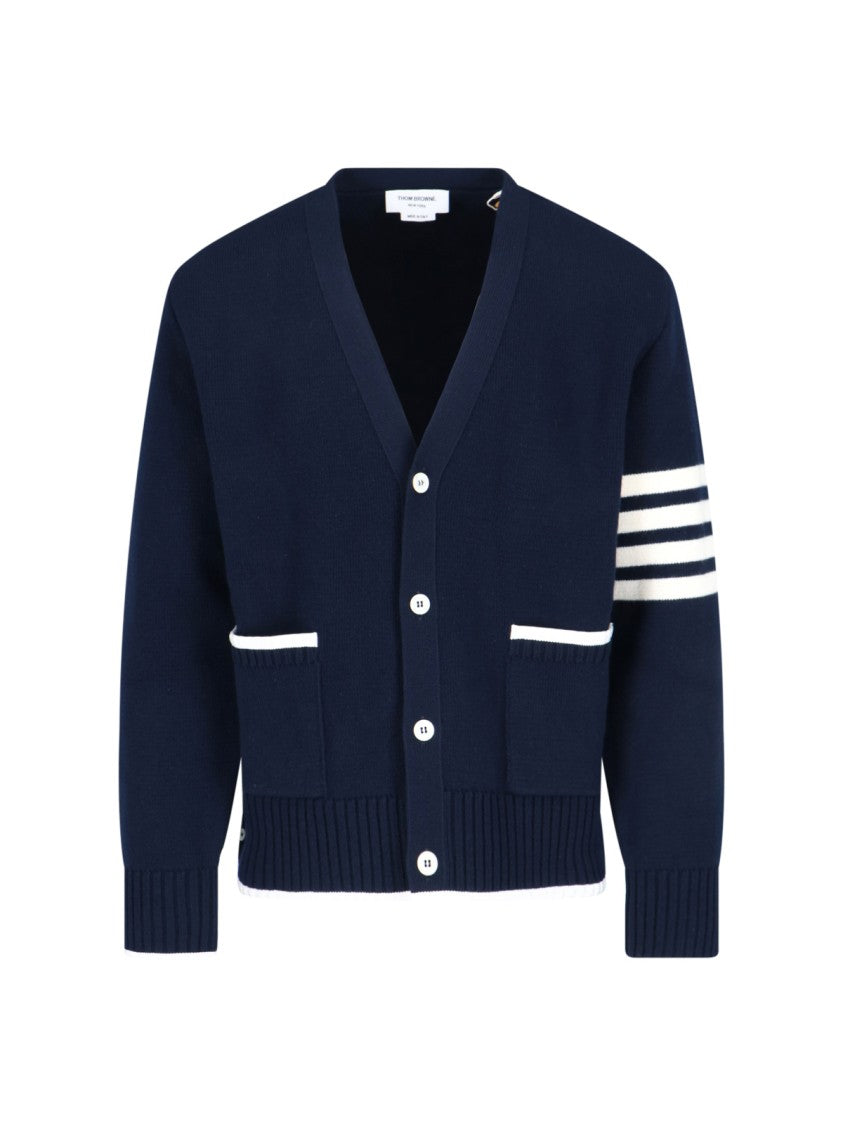 Thom Browne "4-Bar" Wool Cardigan – Navy