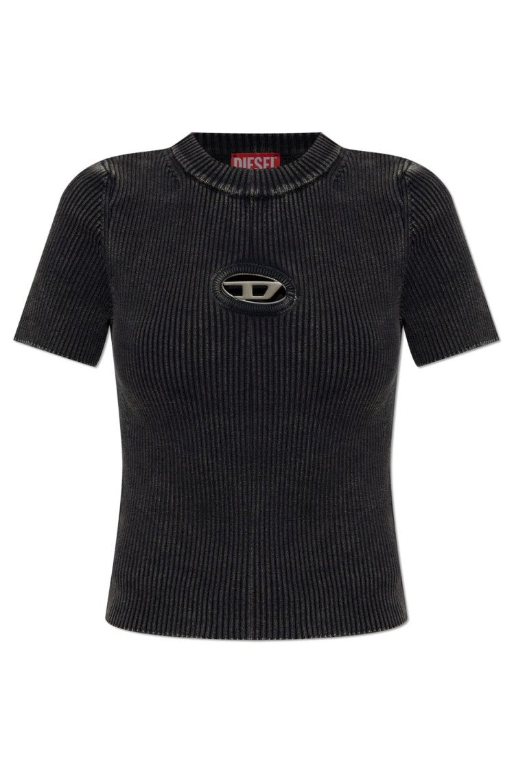 Diesel Ribbed Knit Short-Sleeve Sweater