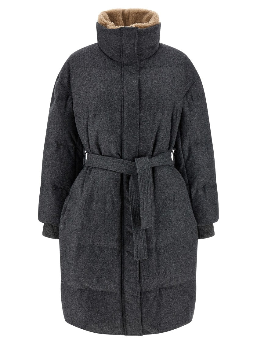 Brunello Cucinelli Shearling Neck Down Jacket