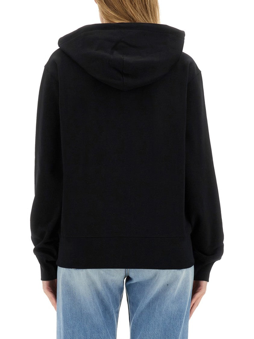 Acne Studios Relaxed Fit Sweatshirt With Hood And Face Patch Detail