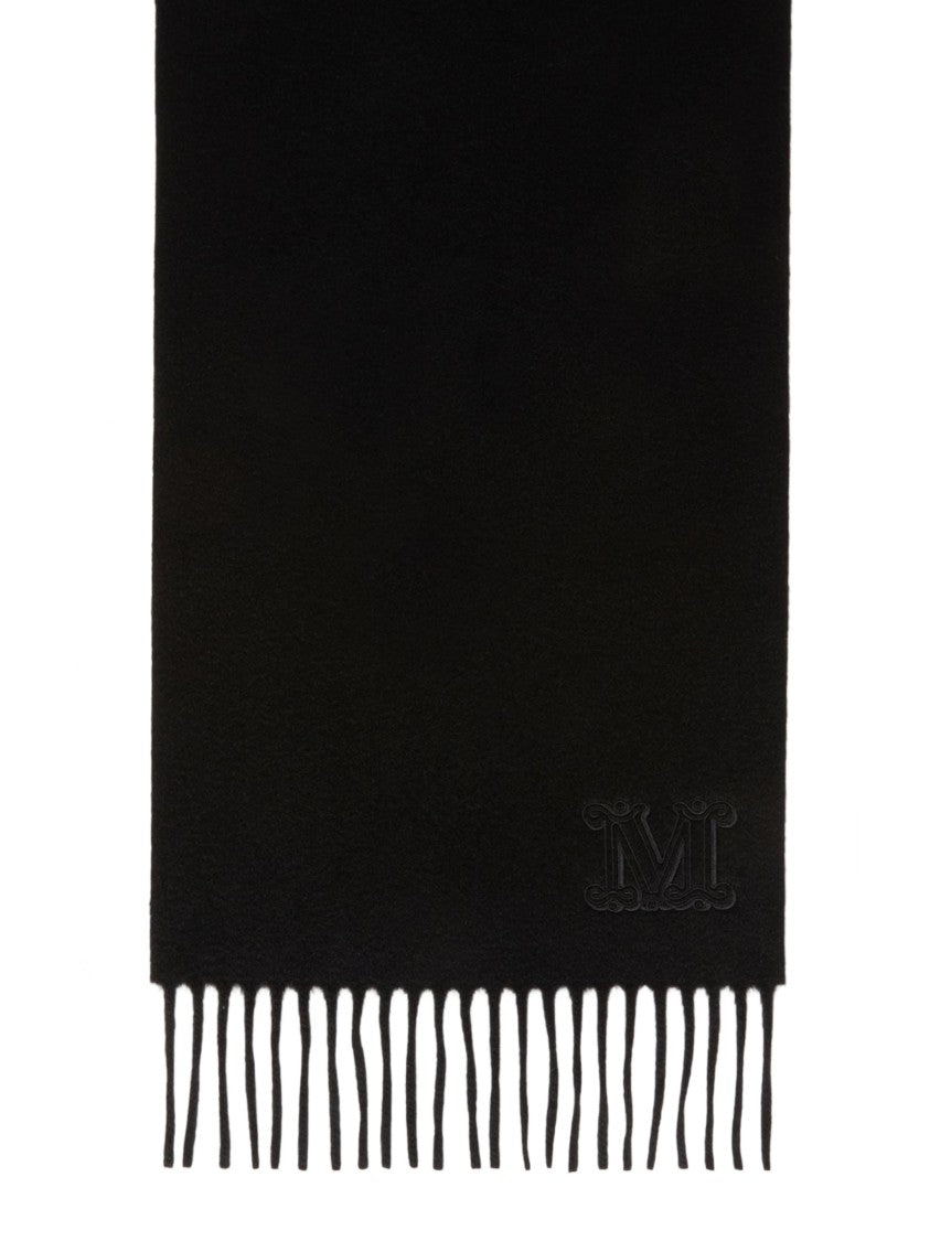 Max Mara Dark Tone Wsdalia Cashmere Fringed Scarf