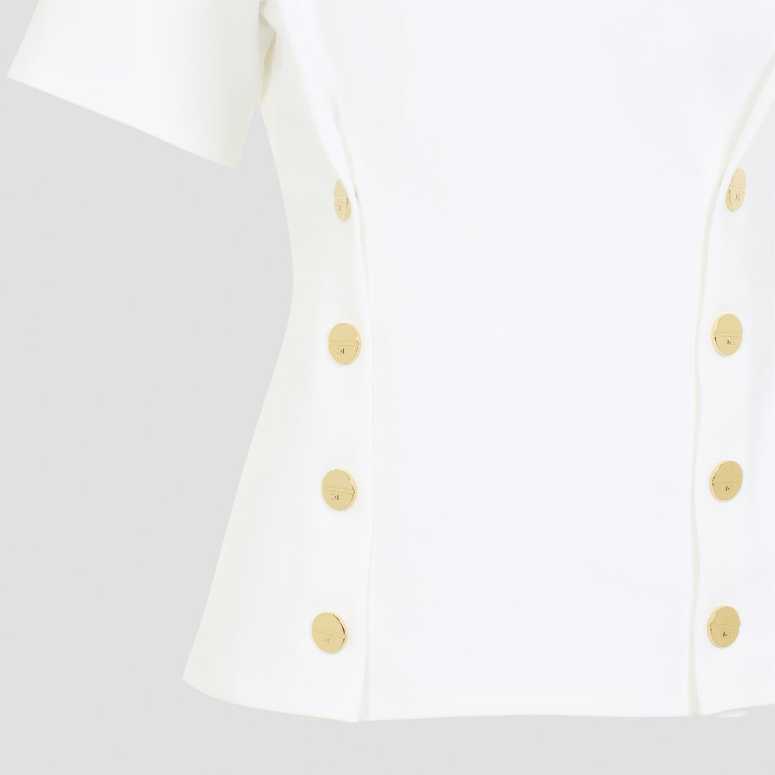 Elisabetta Franchi Fitted Short-Sleeve Top With Vertical Seam Detailing