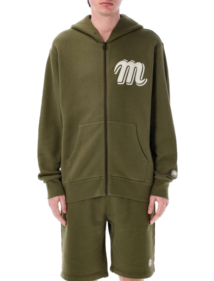 Moncler Genius X Mercedes Benz Relaxed-Fit Olive Green Zip-Up Hoodie