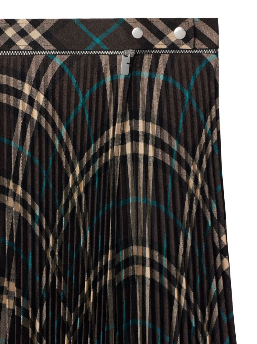 Burberry Checked Wool Skirt