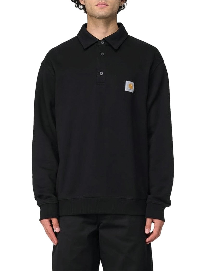 Carhartt Wip Black Long-Sleeve Polo Collar Sweatshirt