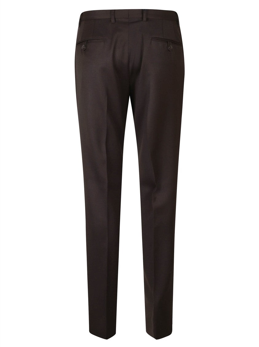 Prada Tailored Ebony Trousers With Subtle Pleats