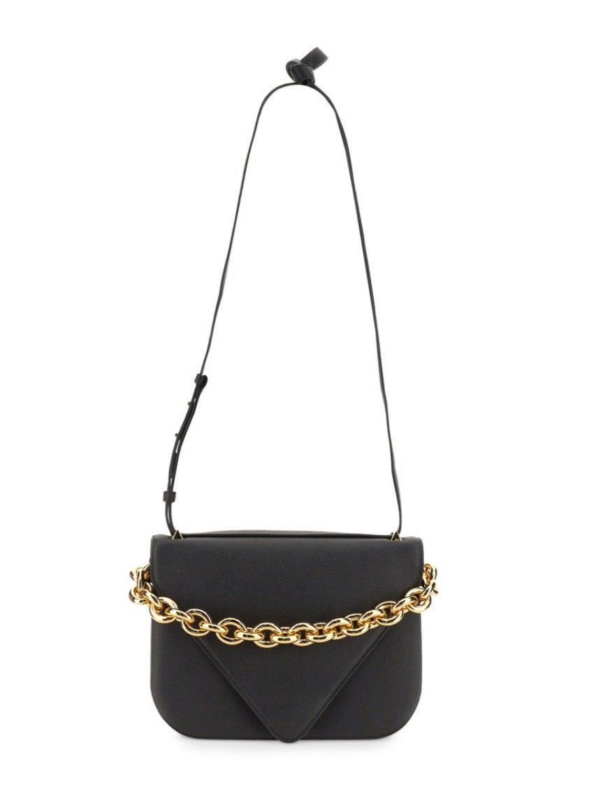 Bottega Veneta Structured Leather Shoulder Bag With Adjustable Strap