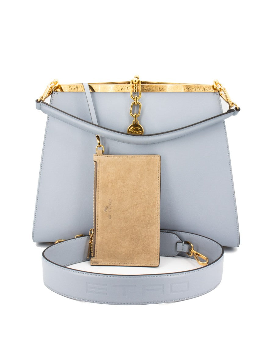 Etro Large Vela Leather Shoulder Bag