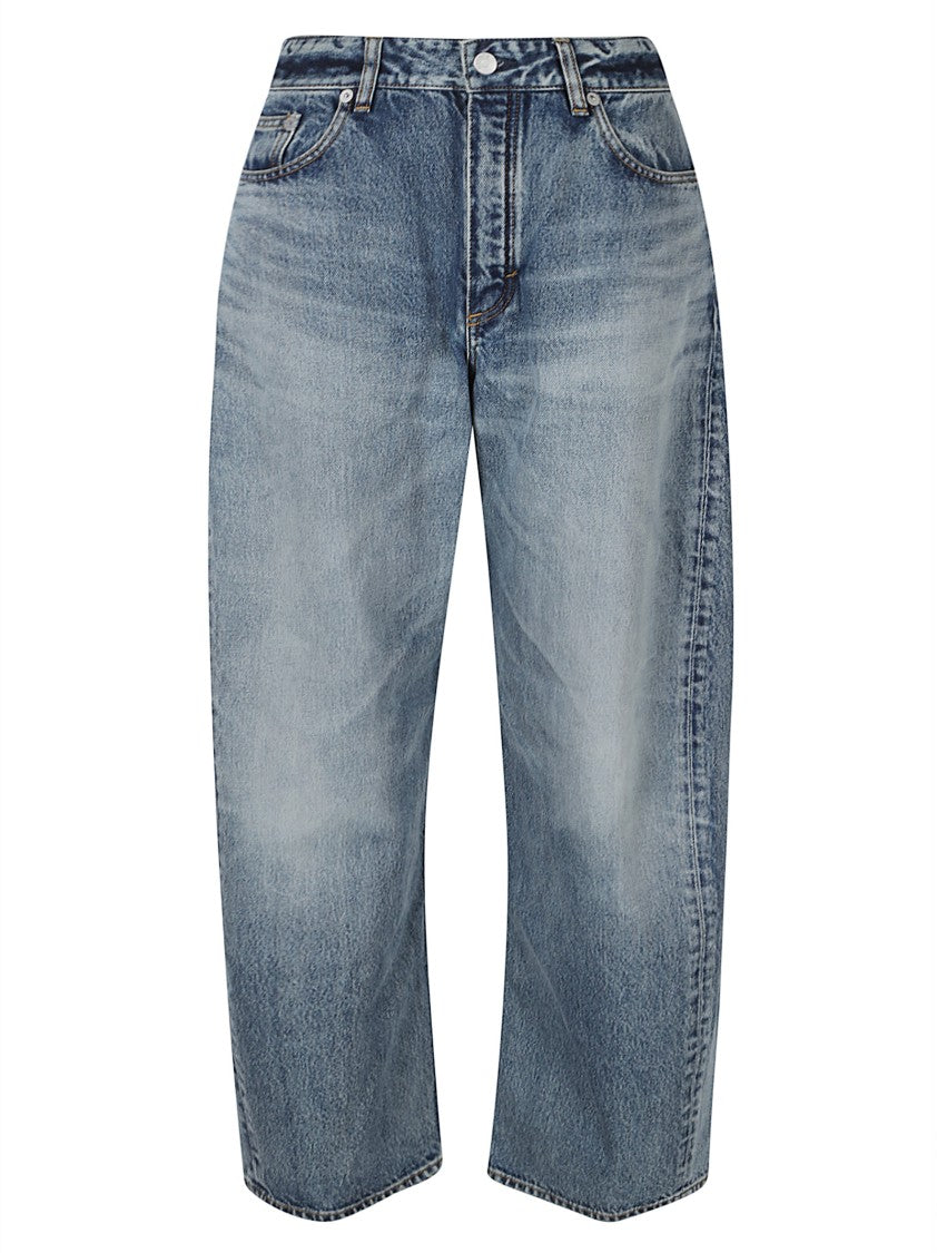 Alaïa Vintage Blue Denim Trousers With Mid-Rise Waist