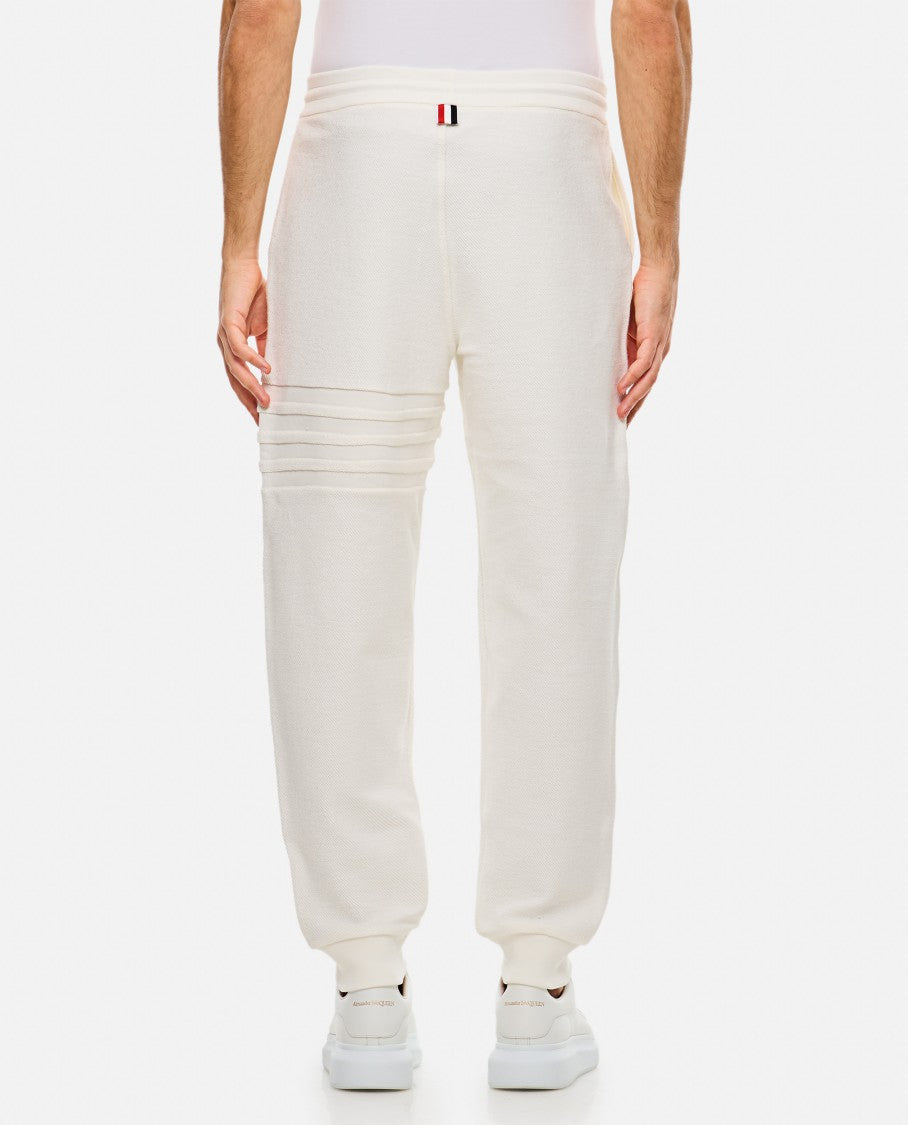 Thom Browne White Sweatpants With Embossed Seams