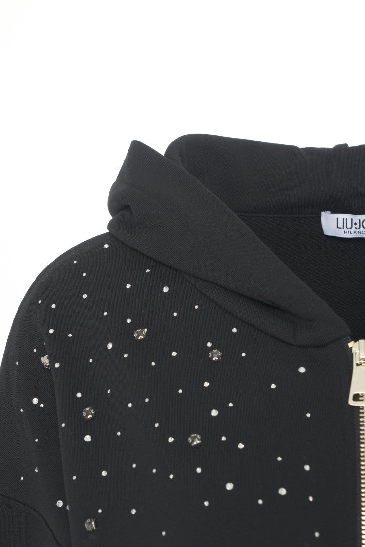Liu Jo Hooded Sweatshirt With Rhinestones