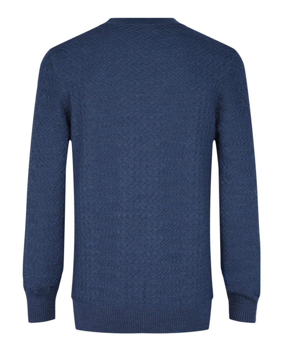 M Missoni Crewneck Sweater With Zig-Zag Knit Pattern