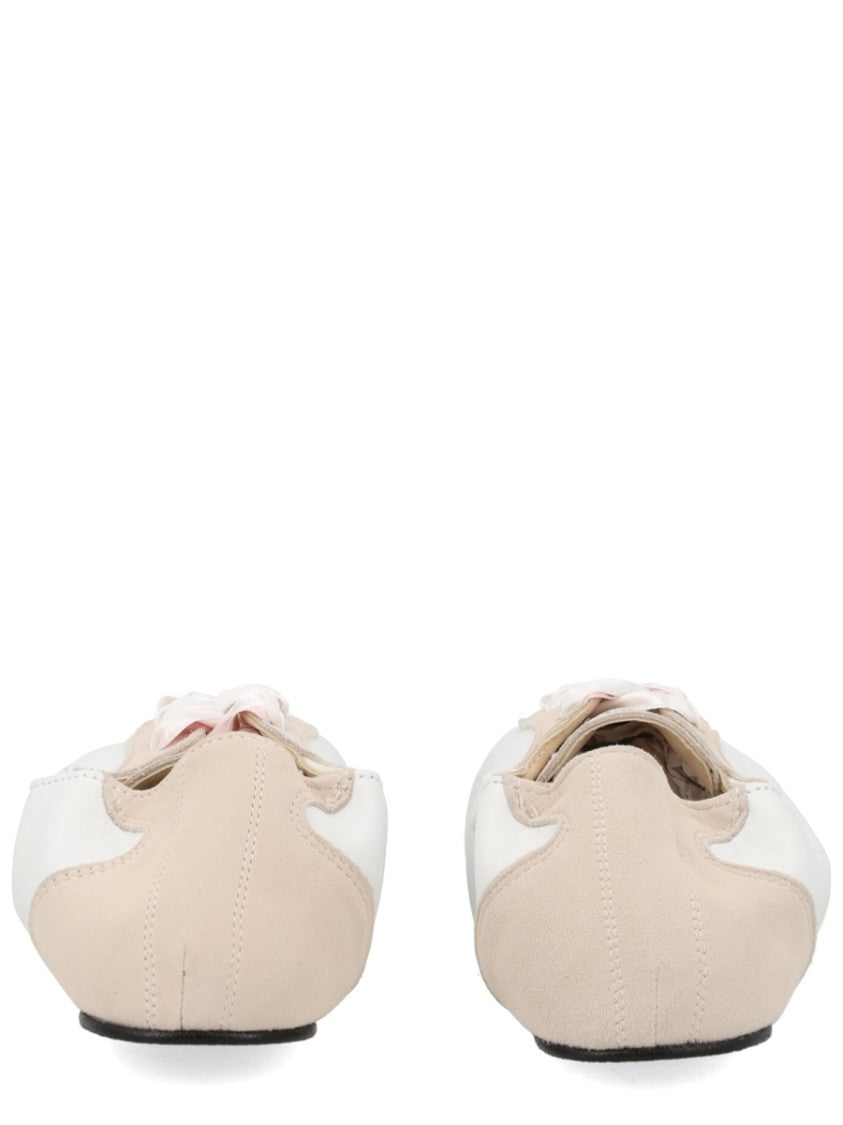 Repetto Tennis Smooth White Suede Accent Lambskin Sneakers