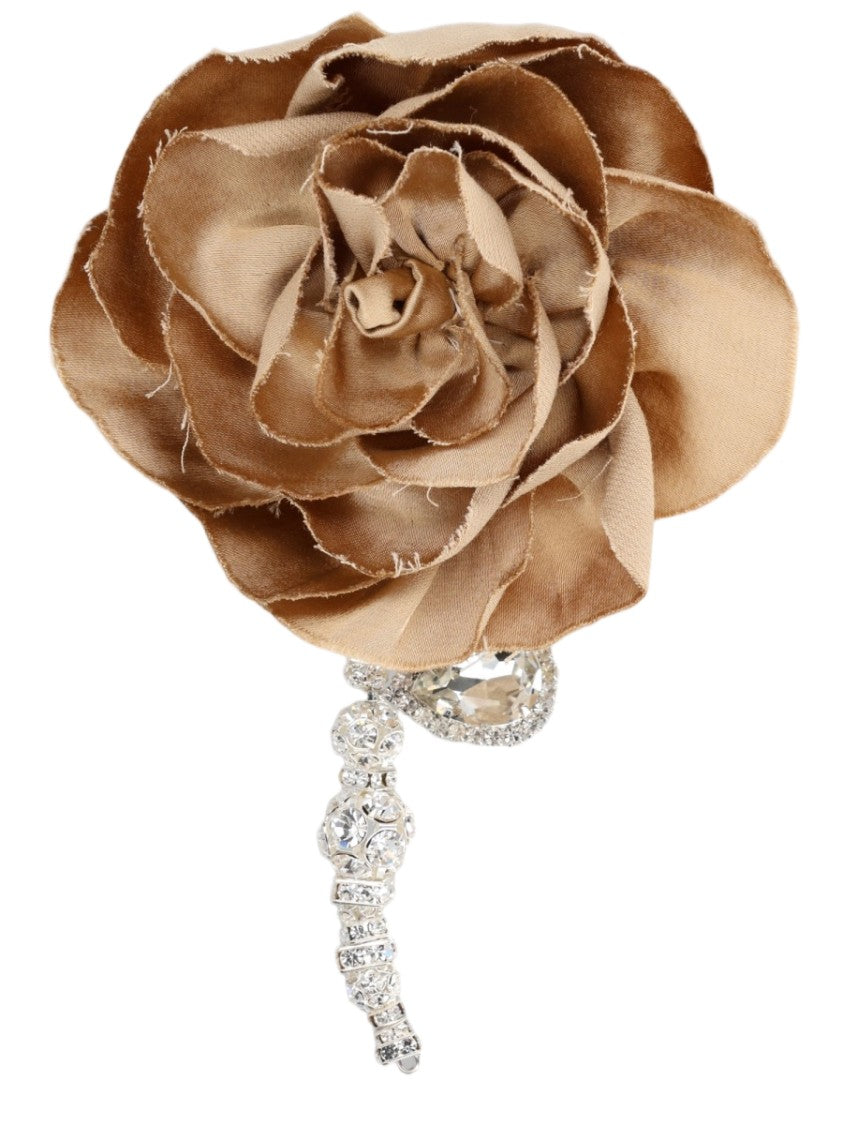 Magda Butrym Single Flower Crystal Plated Brass Earring