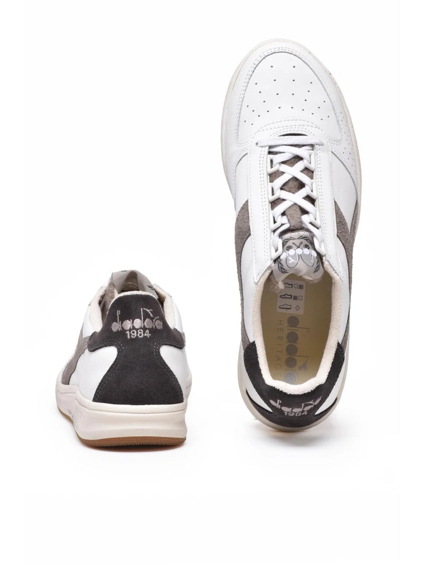 Diadora Heritage White Dove Leather Polyester B.Elite Sneakers