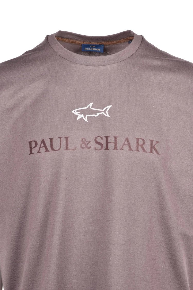 Paul & Shark Brown Cotton Men T-Shirt