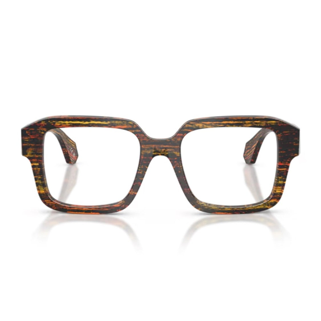 Alain Mikli Havana A03538 Acetate Striped Square Sunglasses