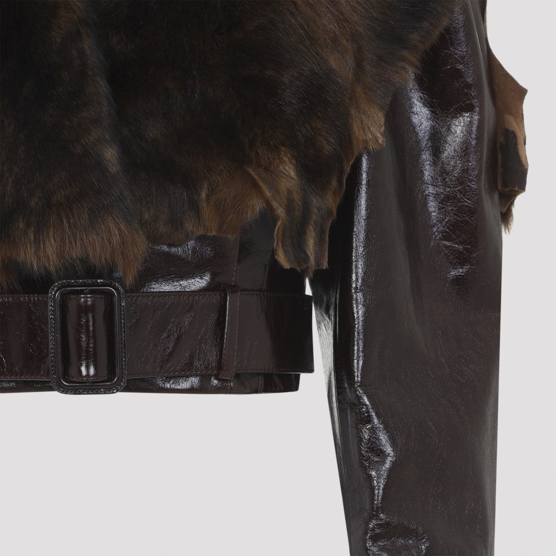 Chloé Cropped Brown Cow Leather Jacket