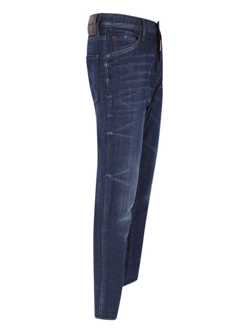 Dsquared2 Blue Teddy Cotton Denim Slim Jeans