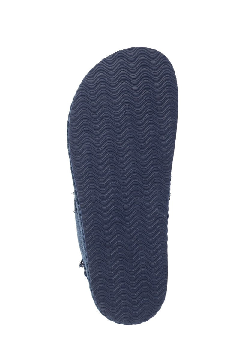 Mou Blue Criss-Cross Denim Sandals